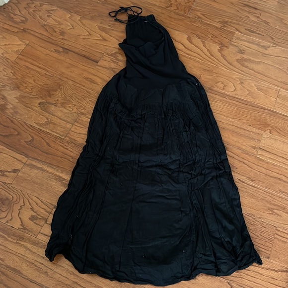 JFW black halter maxi dress with sparkly details - Picture 3 of 4